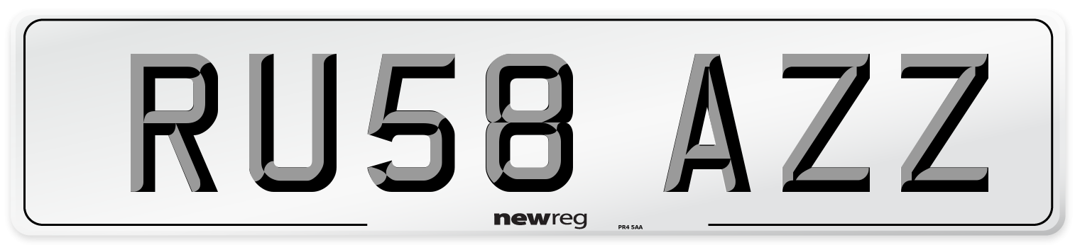 RU58 AZZ Number Plate from New Reg